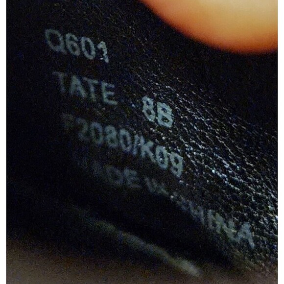 COACH Black Wedges Size 8B Designer Peep Toe Leather Trim - Picture 8 of 8